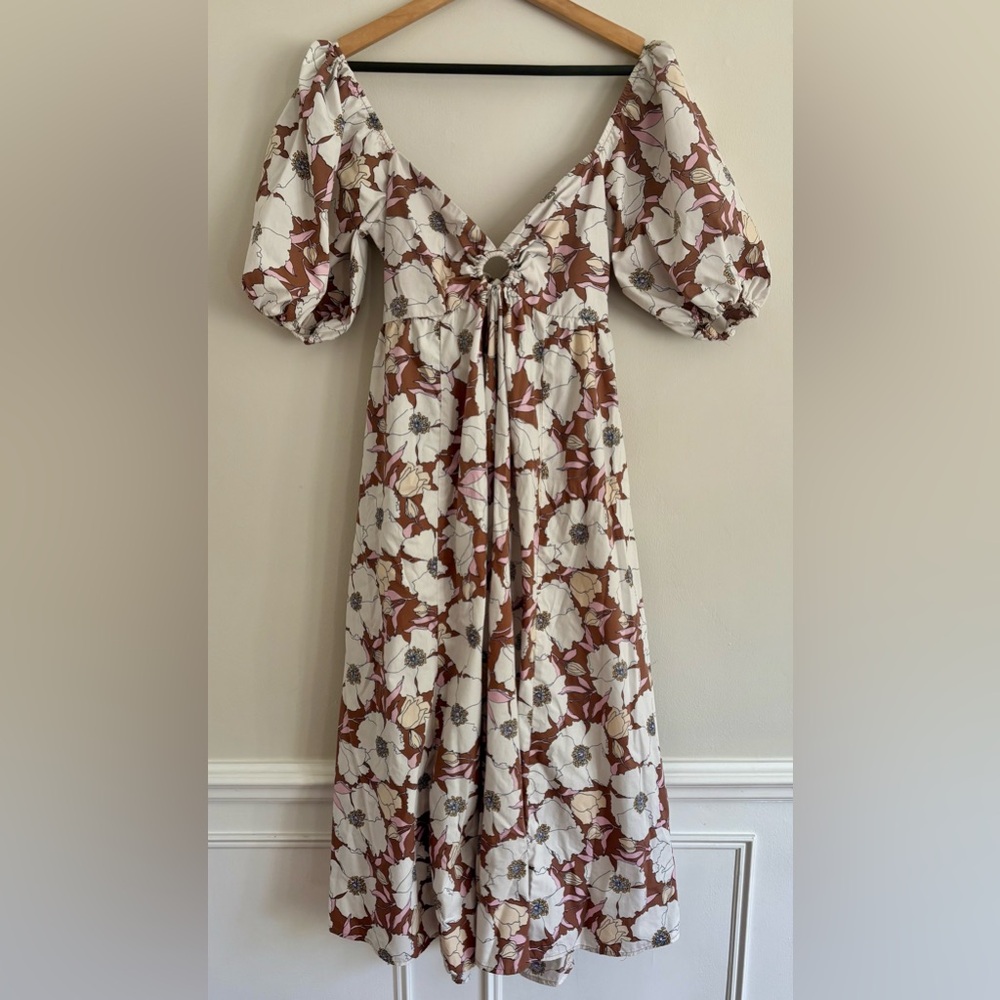 Abercrombie & Fitch Emerson Poplin Puff Sleeve Dress | Size M